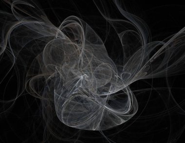 Siyah Renk Üzerine Bir Dijital Fraktal Resmi