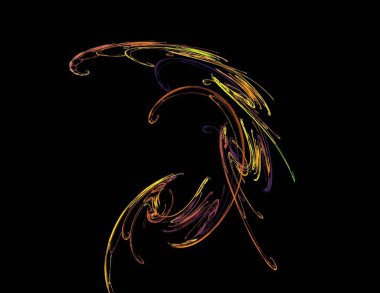 Siyah Renk Üzerine Bir Dijital Fraktal Resmi