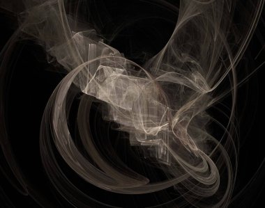 Siyah Renk Üzerine Bir Dijital Fraktal Resmi