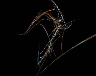 Siyah Renk Üzerine Bir Dijital Fraktal Resmi