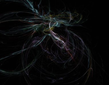 Siyah Renk Üzerine Bir Dijital Fraktal Resmi