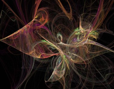 Siyah Renk Üzerine Bir Dijital Fraktal Resmi