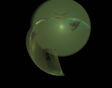 Siyah Renk Üzerine Bir Dijital Fraktal Resmi