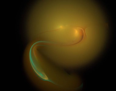 Siyah Renk Üzerine Bir Dijital Fraktal Resmi