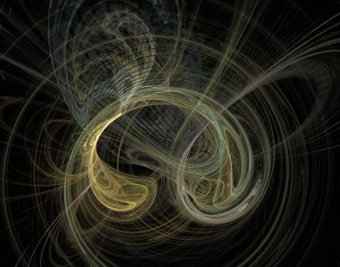 Siyah Renk Üzerine Bir Dijital Fraktal Resmi