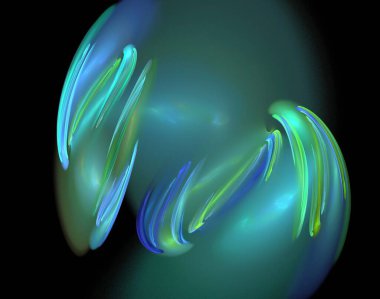 Siyah Renk Üzerine Bir Dijital Fraktal Resmi