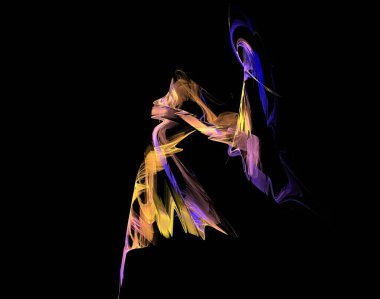 Siyah Renk Üzerine Bir Dijital Fraktal Resmi