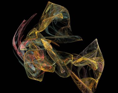 Siyah Renk Üzerine Bir Dijital Fraktal Resmi