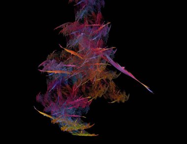 Siyah Renk Üzerine Bir Dijital Fraktal Resmi