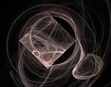 Siyah Renk Üzerine Bir Dijital Fraktal Resmi