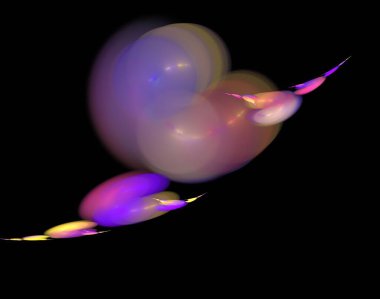 Siyah Renk Üzerine Bir Dijital Fraktal Resmi