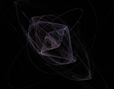 Siyah Renk Üzerine Bir Dijital Fraktal Resmi