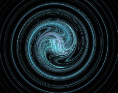 Siyah Renk Üzerine Bir Dijital Fraktal Resmi