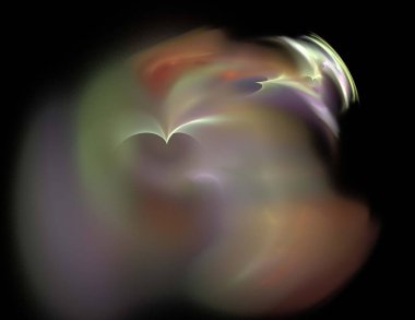 Siyah Renk Üzerine Bir Dijital Fraktal Resmi