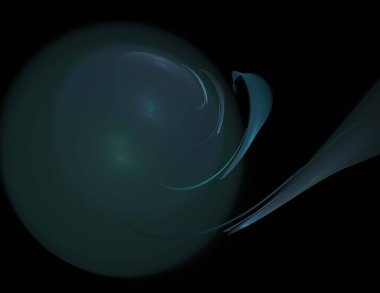 Siyah Renk Üzerine Bir Dijital Fraktal Resmi