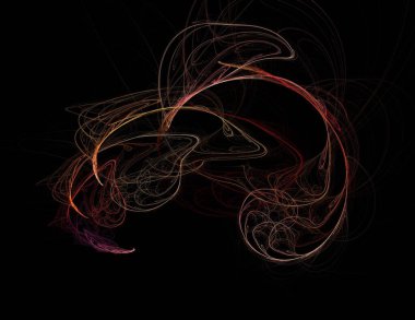 Siyah Renk Üzerine Bir Dijital Fraktal Resmi