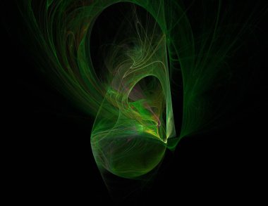 Siyah Renk Üzerine Bir Dijital Fraktal Resmi