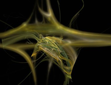 Siyah Renk Üzerine Bir Dijital Fraktal Resmi