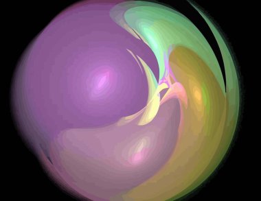 Siyah Renk Üzerine Bir Dijital Fraktal Resmi