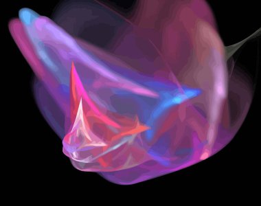 Siyah Renk Üzerine Bir Dijital Fraktal Resmi