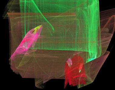 Siyah Renk Üzerine Bir Dijital Fraktal Resmi