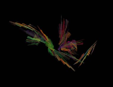 Siyah Renk Üzerine Bir Dijital Fraktal Resmi