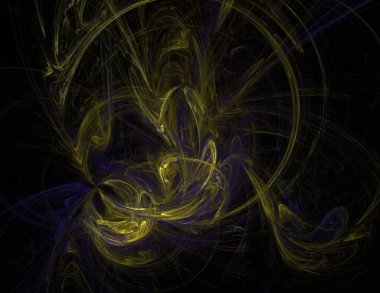 Siyah Renk Üzerine Bir Dijital Fraktal Resmi