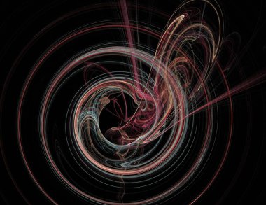 Siyah Renk Üzerine Bir Dijital Fraktal Resmi