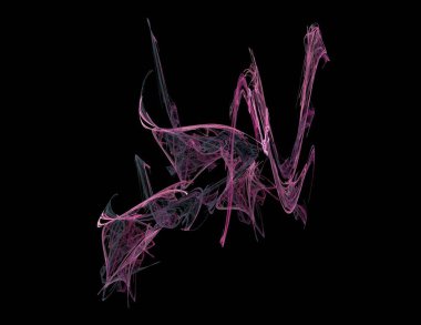 Siyah Renk Üzerine Bir Dijital Fraktal Resmi