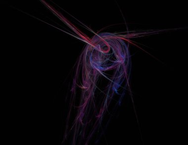 Siyah Renk Üzerine Bir Dijital Fraktal Resmi