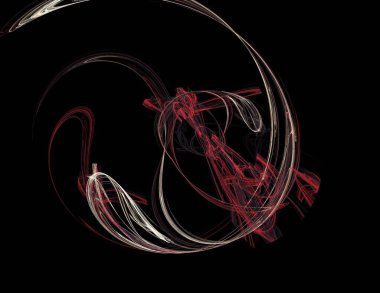 Siyah Renk Üzerine Bir Dijital Fraktal Resmi