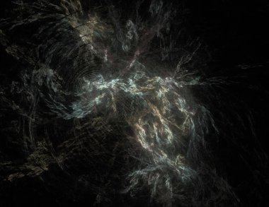 Siyah Renk Üzerine Bir Dijital Fraktal Resmi