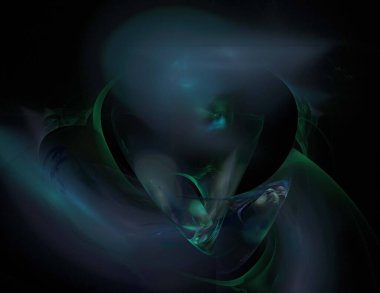 Siyah Renk Üzerine Bir Dijital Fraktal Resmi