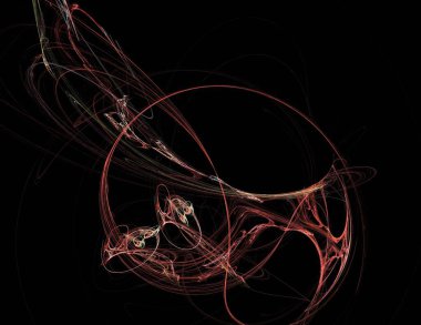 Siyah Renk Üzerine Bir Dijital Fraktal Resmi