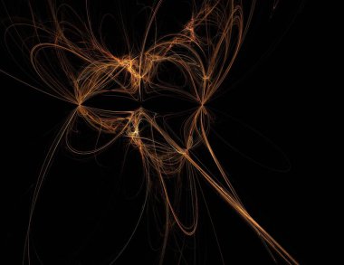 Siyah Renk Üzerine Bir Dijital Fraktal Resmi