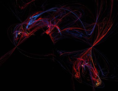 Siyah Renk Üzerine Bir Dijital Fraktal Resmi