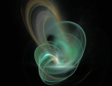 Siyah Renk Üzerine Bir Dijital Fraktal Resmi