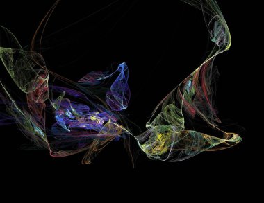 Siyah Renk Üzerine Bir Dijital Fraktal Resmi