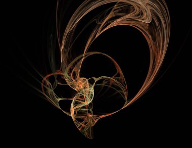 Siyah Renk Üzerine Bir Dijital Fraktal Resmi