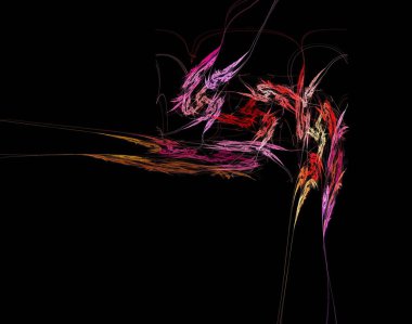 Siyah Renk Üzerine Bir Dijital Fraktal Resmi