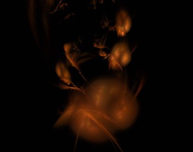 Siyah Renk Üzerine Bir Dijital Fraktal Resmi