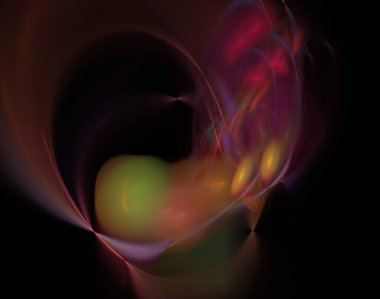 Siyah Renk Üzerine Bir Dijital Fraktal Resmi