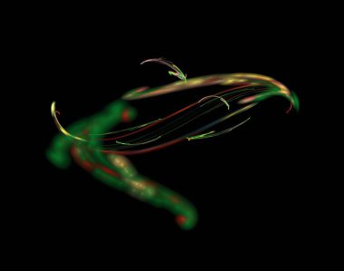 Siyah Renk Üzerine Bir Dijital Fraktal Resmi