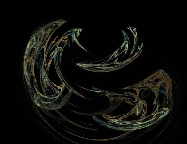 Siyah Renk Üzerine Bir Dijital Fraktal Resmi