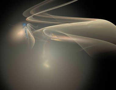 Siyah Renk Üzerine Bir Dijital Fraktal Resmi