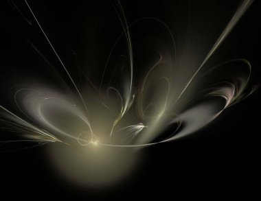 Siyah Renk Üzerine Bir Dijital Fraktal Resmi