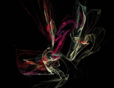 Siyah Renk Üzerine Bir Dijital Fraktal Resmi