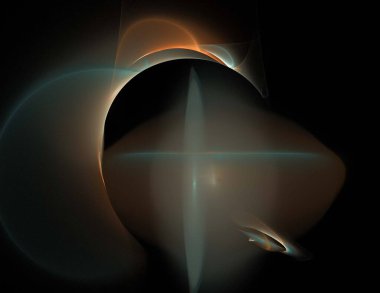 Siyah Renk Üzerine Bir Dijital Fraktal Resmi