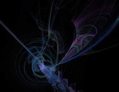 Siyah Renk Üzerine Bir Dijital Fraktal Resmi