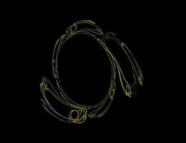 Siyah Renk Üzerine Bir Dijital Fraktal Resmi